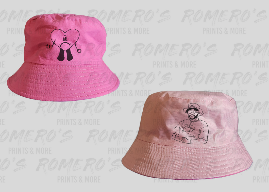 Benito and Heart Outlined Bucket Hat